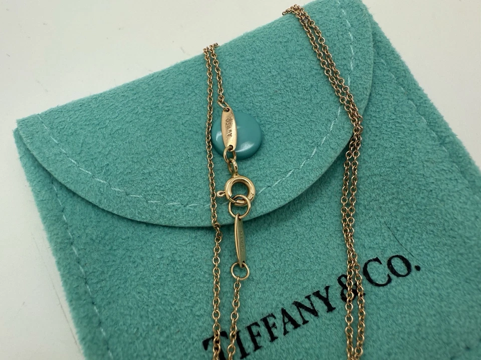 Cadena collar Tiffany Co oro rosa 18k Elsa Peretti 16" pulgadas Foto 2 de 4