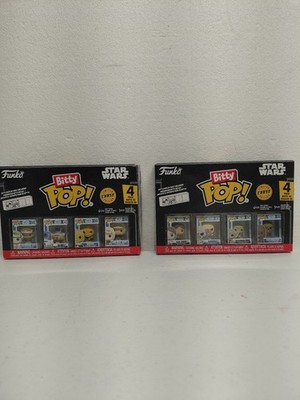 Funko Bitty Pop! Star Wars 4-Pack  x2 Set Chase Figures with Stackable Shelf