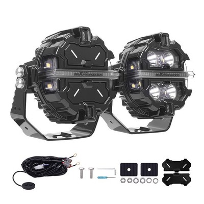 LED Auxiliary Lights Round 3.5'' RGB DRL For Off Road ATV Amber 3000K White 6000K