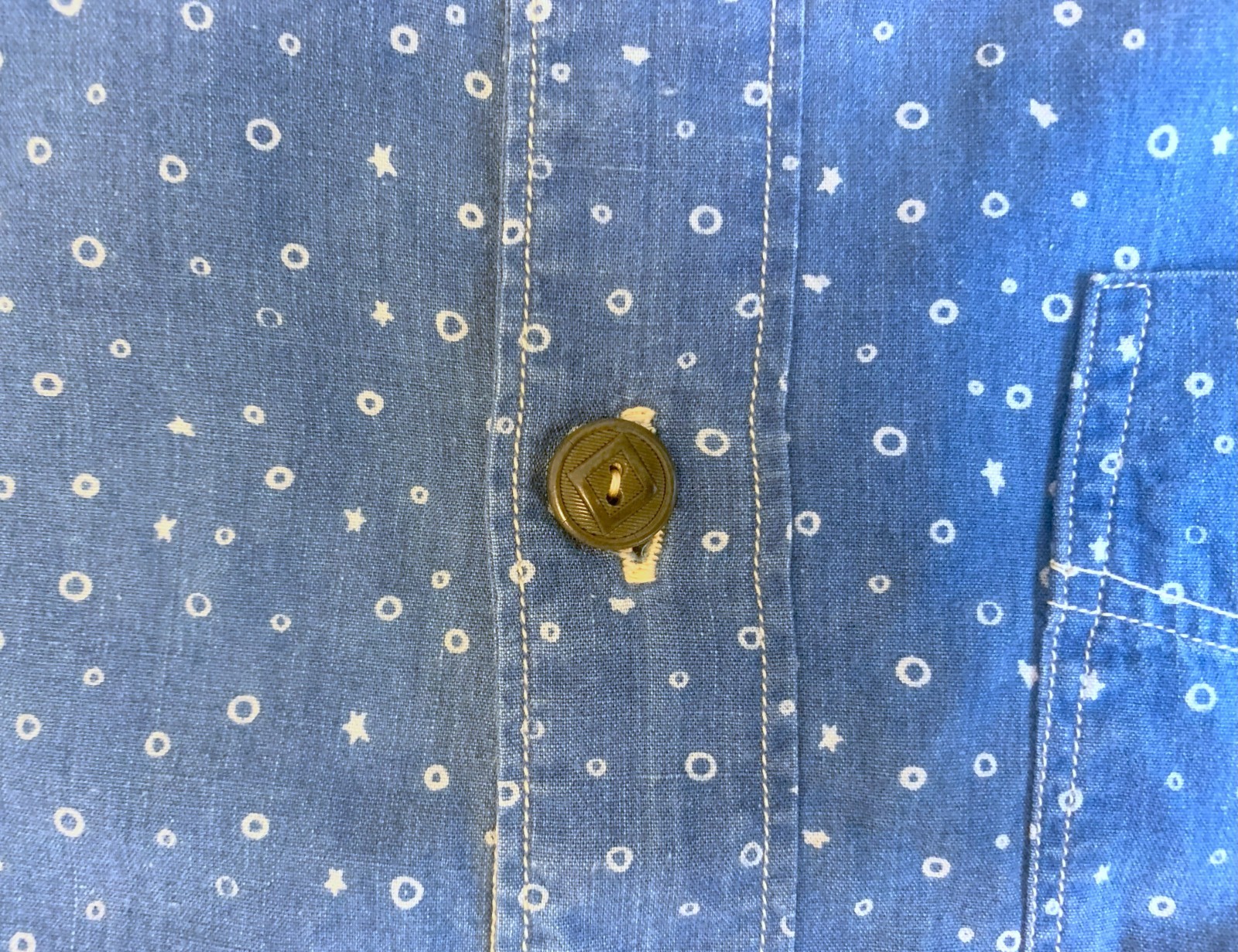 Shuttle Notes indigo dyed paisley pattern shirt, … - image 5