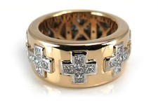 Kuck Kreuz Ring Diamanten insg 2,1ct G/vs 750 Gelbgold Weißgold [BRORS 16729]