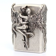 Zippo Feuerzeug Asia Custom / Angel and Demon 4 Sides Emblem Special Wood Box
