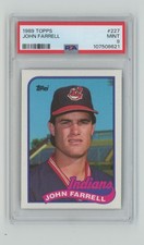 1989 TOPPS JOHN FARRELL PSA 9 CLEVELAND INDIANS #227 POP 2 ONLY 2 HIGHER