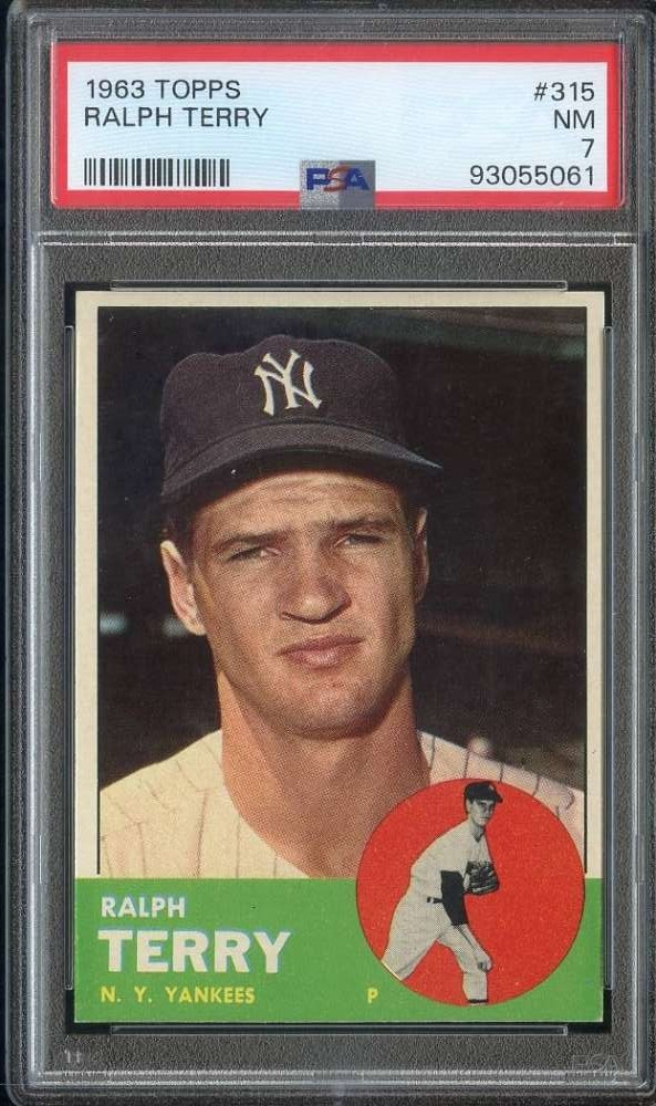 1963 TOPPS #315 RALPH TERRY PSA 7 YANKEES *ADT6391