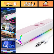 Touch Control Desktop Speakers, USB C Powered, AUX Audio, Clear Sound, Light Pin