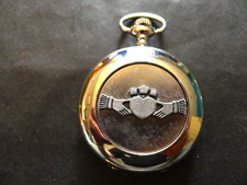 Love Hands Silvered Fronted Qtz Hunter Pocket Watch.,.Needs Battery.... VGC.