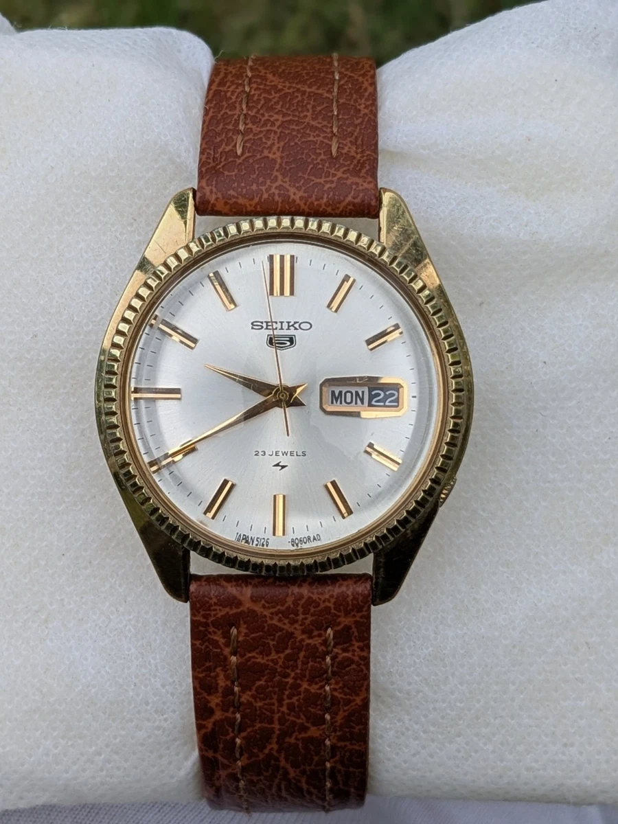 SEIKO 5 5126-8050 2本セット　稼働品 Vintage Seiko 5 Automatic Day/Date 5126-8050 Fluted bezel Men's