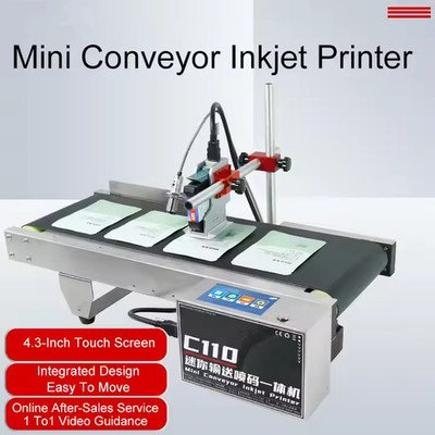 Mini conveyor inkjet printer production date barcode batch number image text