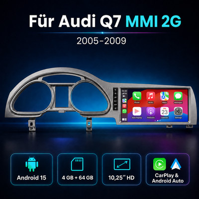 10.25  4+64GB Für Audi Q7 4L 2010-2015 GPS Navi BT Carplay Android 15 Autoradio