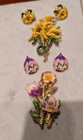 Vintage lot Hand Painted flower brooch/earrings With Bonus Signed new listing — photo 2