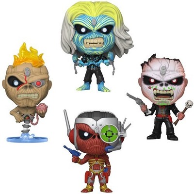 Fanko ポップ　アイアン・メイデン　蓄光　フィギュア　限定　アメトイ Iron Maiden - FUNKO POP! ROCKS: Iron Maiden - Eddie 4PK Glow in