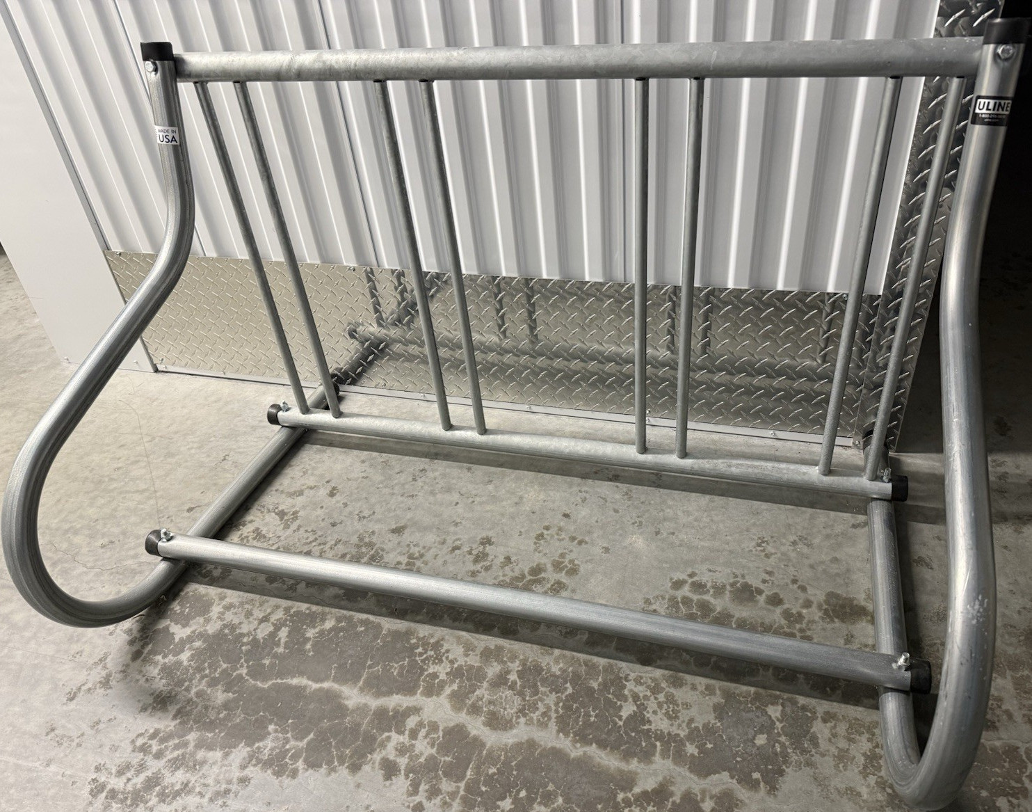 Uline Single-Sided Grid Bike Rack 4 Bike Galvanized Steel H-2890GALV
