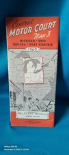 VINTAGE 1960 MOTOR COURT MAP- MI, OH, IN & W....