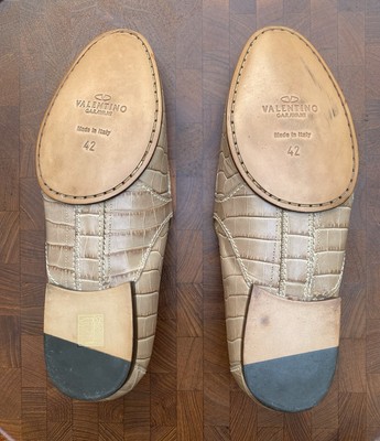 MENS VALENTINO GARAVANI COCONUT LEATHER LOAFERS SHOES SIZE 42 VINTAGE
