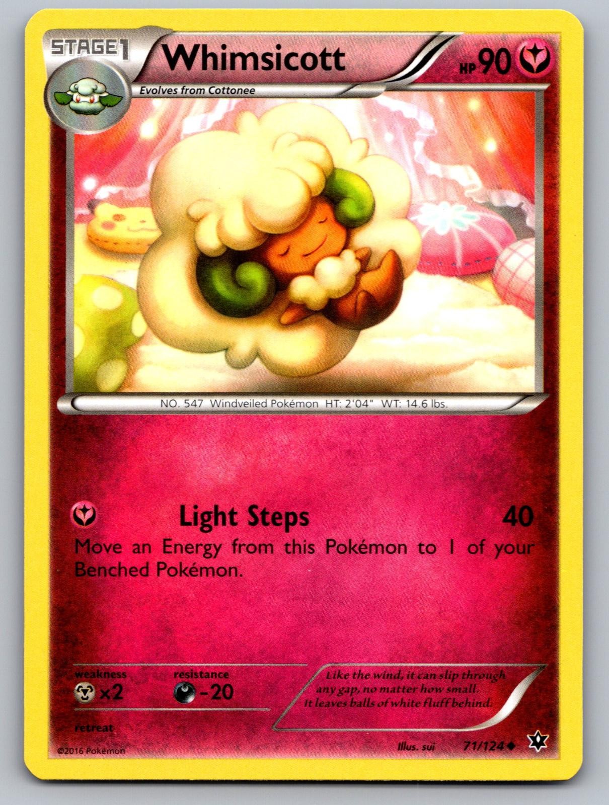 Whimsicott 71/124 Uncommon Fates Collide Pokemon Lightly Played