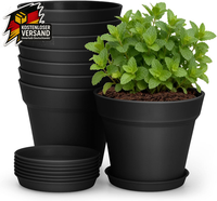 Kunststoff BlumentöPfe 10 Cm Set Mit Untersetzer FüR KräUter Kakteen Sukkulenten