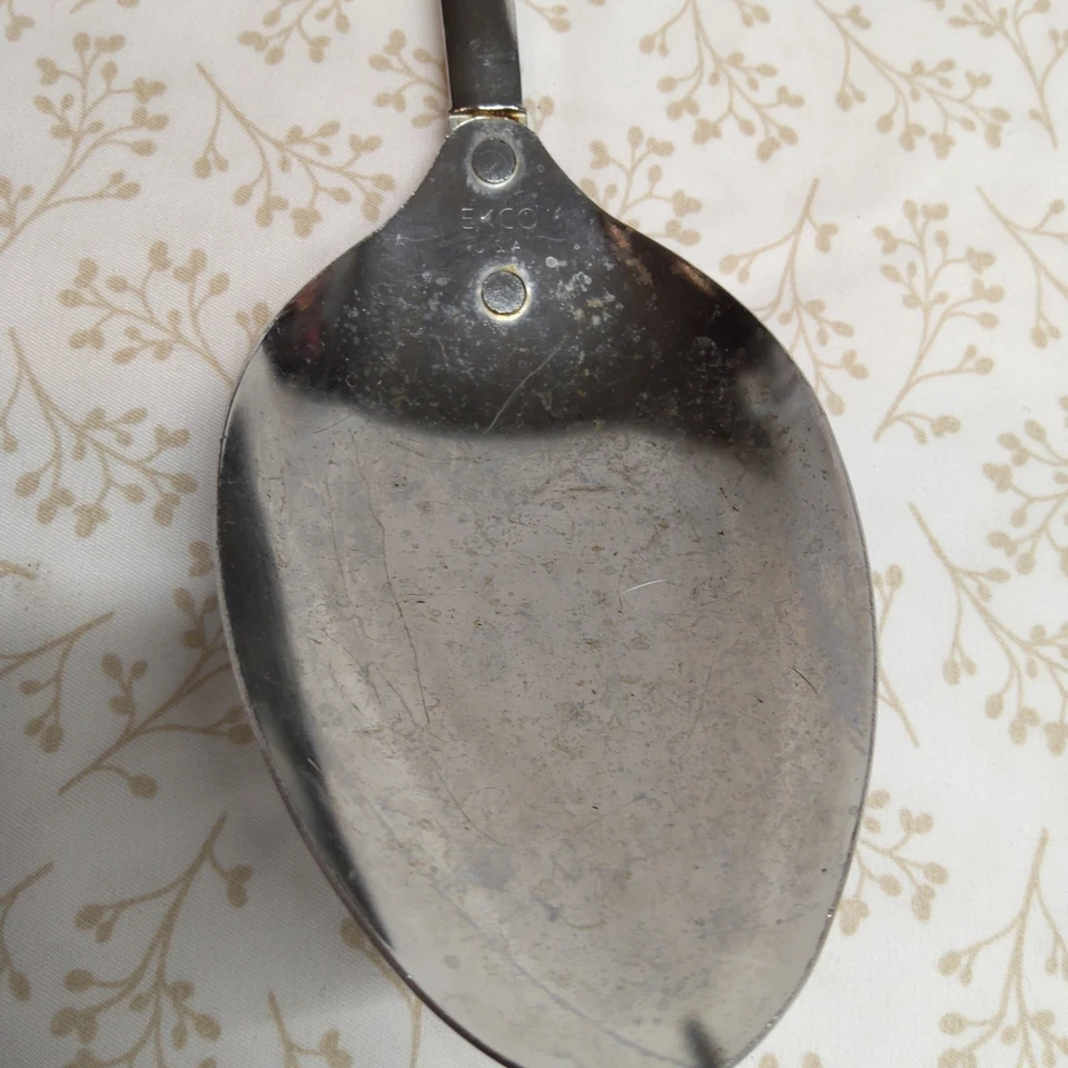 Cuchara para servir vintage EKCO con mango negro plateada Foto 4 de 4