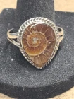 Sterling Silver Ammonite Ring Size 13