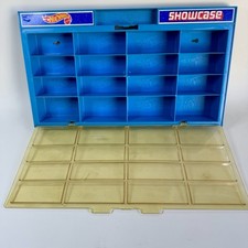 Vintage 1981 Hot Wheels Showcase Display Case Mattel USA 16-Car Holder Blue