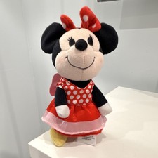 Disney Minnie Mouse Plush Stuffed Animal Red Polka Dot Dress Pink Bow 2022