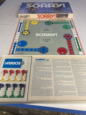 SORRY! Board Game COMPLETE! Parker 1970'S Vintage GOOD CONDITION
