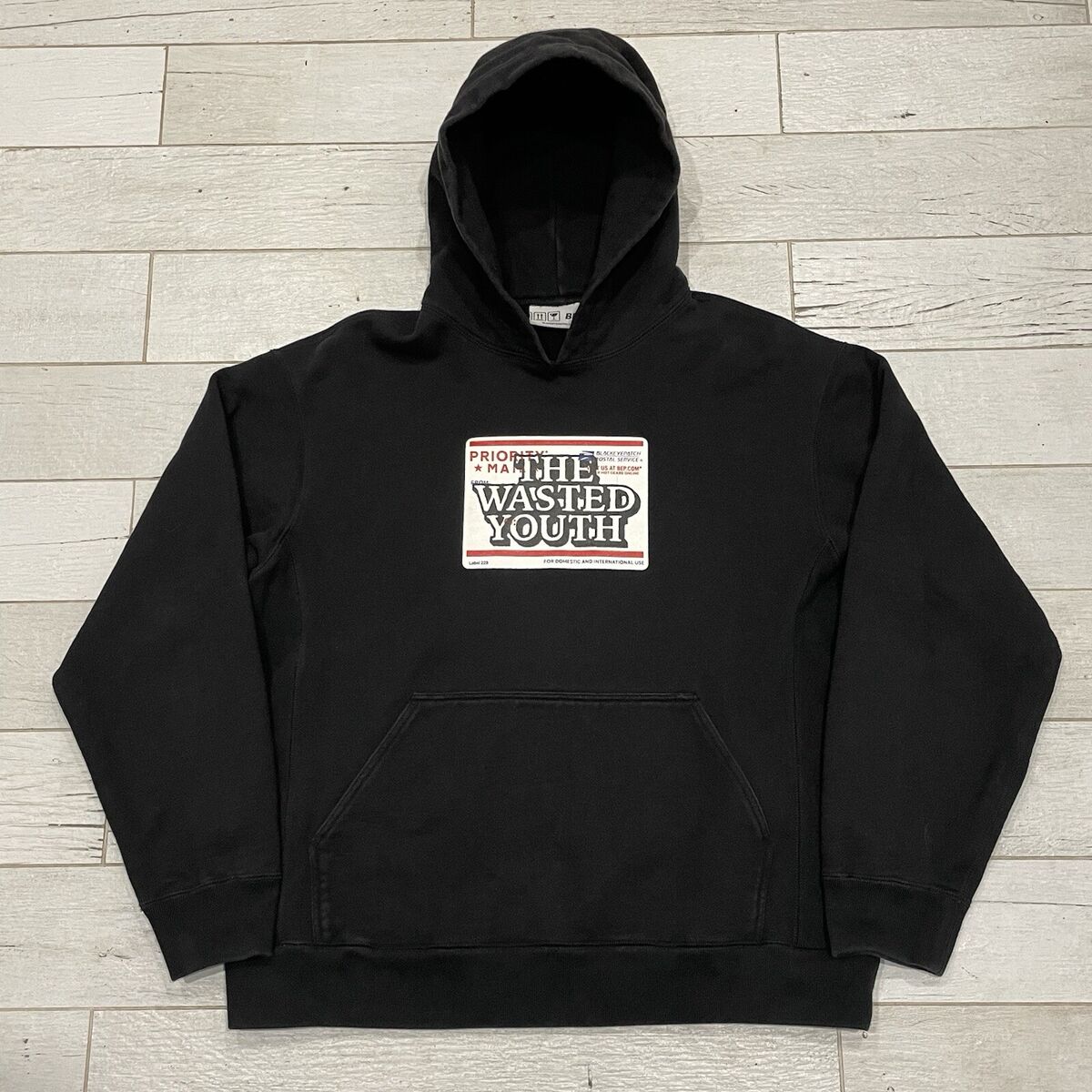 The Wasted Youth x Black Eye Patch Hoodie Mens L Black The Wasted Youth x Black Eye Patch Hoodie Mens L Black
