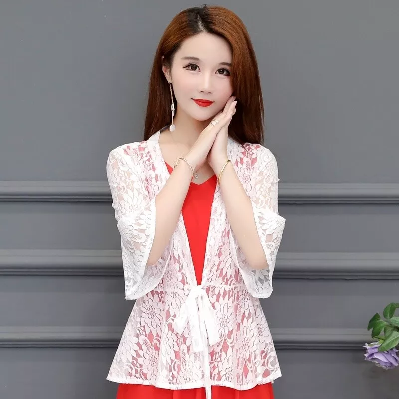 Lady Lace Shrug Bolero Ruffle Peplum Top Jacket Coat Cardigan