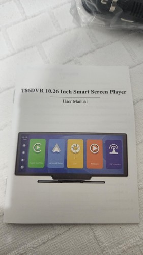 T86dvr 10.26 pulgadas coche pantalla inteligente reproductor inalámbrico Carplay 1080P cámara - Imagen 7 de 9
