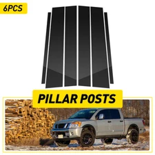 BLACK Pillar Posts for (CREW Nissan Titan CAB) 04-15 4pc Set Door Trim