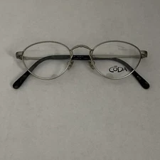 VTG NOS Coda Eyeglasses Frames Silver Black & Grey Metal AH6 Full Rim 46-19-135