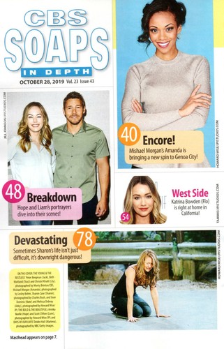 CBS Soaps In Depth October 28 2019 Beth Maitland Peter Bergman Christel Khalil - Picture 2 of 3