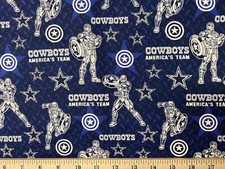 NFL DALLAS COWBOYS Football, MARVEL, HALF Yard 18 x 44 100 Cotton Fabric