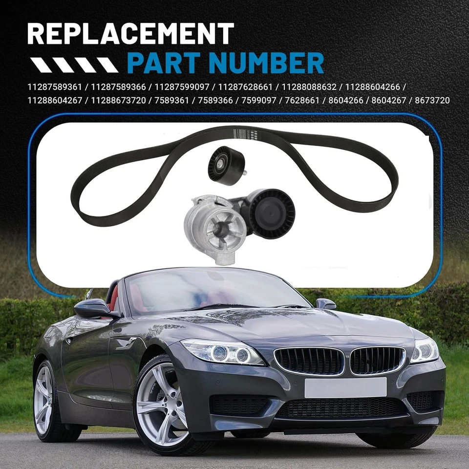 OEM Belt Tensioner Assembly & Pulley Drive Belt Kit for BMW 535i 640i 740i X5 X6 Foto 2 de 4
