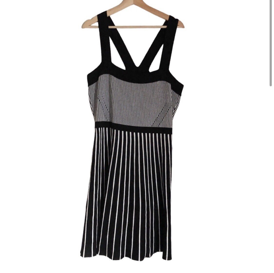 Melonie T Striped Fit and Flare Dress XL