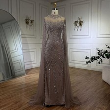 Caramel Evening Dresses Elegant Flying Sleeve High-end Fishtail Gown Dresses