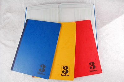 EXACMPTA Spaltenbuch A4 Geschäftsbuch liniert 3 Spalten 40 Blatt EXACOMPTA fester Kopf