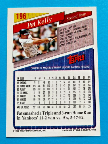 1993 Topps Baseball Card #1-#199. Pick what you need to complete your set. - Picture 331 of 337