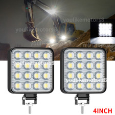 Pair Mini Digger Excavator 4'' Work Light Lamp Square fit Komatsu Hitachi Kubota