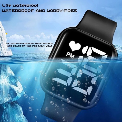 digital sports watch- Waterproof Watch Men Women Silicone Red Electronic Fitness - Picture 6 of 6
