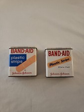 Vintage Johnson & Johnson Band-Aid Tins Lot Of 2 Metal Band-Aids Not Included