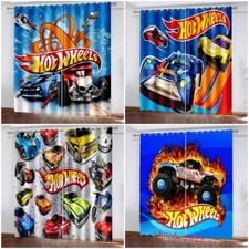 Kids Hot Wheels 3D Thick Blackout Bedroom Curtains Thermal Ring Top Eyelet Gift