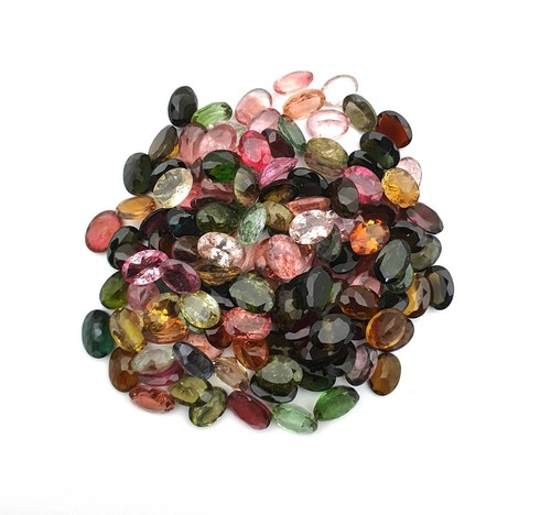 Lote de 15 piedras preciosas sueltas de corte ovalado multiturmalina natural 5*7 mm 10 CT - Imagen 4 de 5