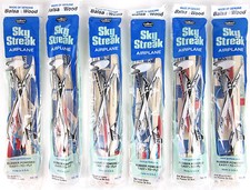 (6) SKY STREAK Balsa Wood Air plane Rubberban...