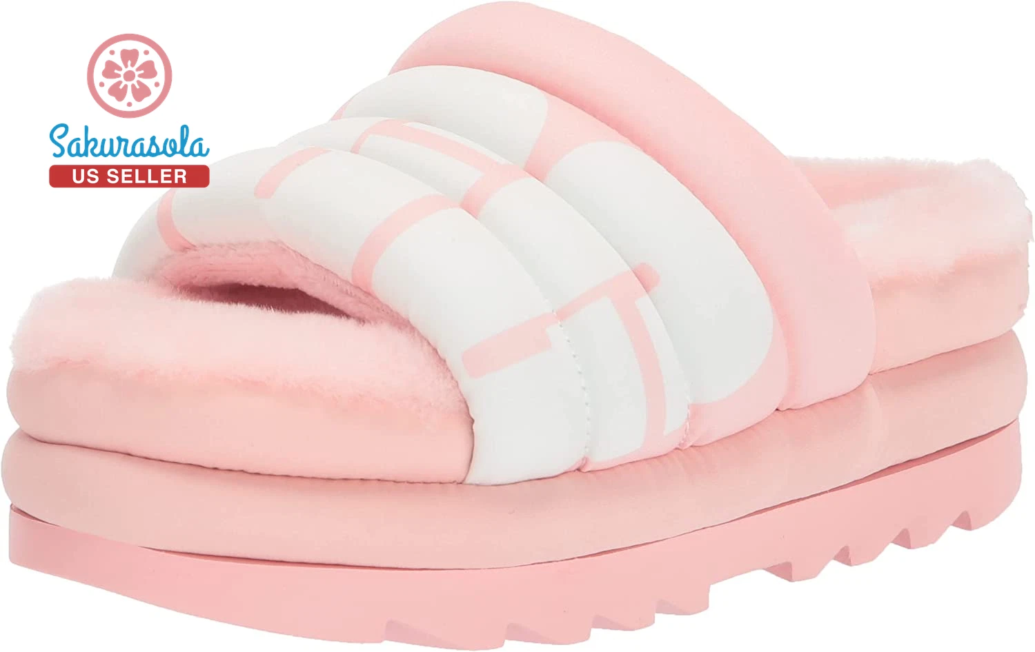 UGG Sandalo donna maxi slide logo rosa capesante taglia 9
