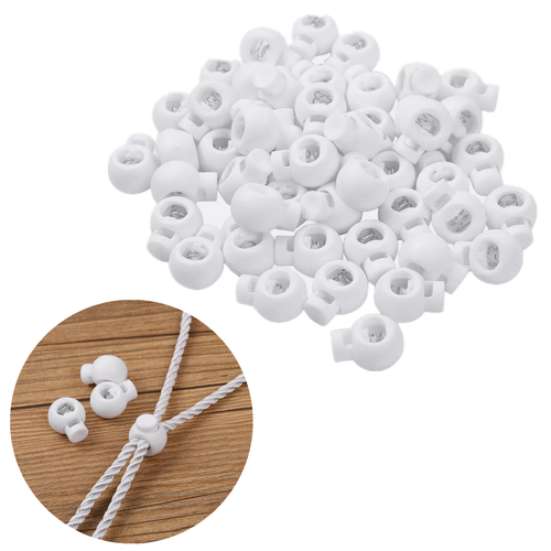50Pcs Single Hole Spring Loaded Round Stop Sliding Cord Fastener Locks Buttons - Picture 9 of 16