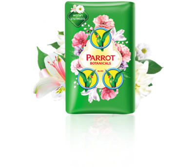Original Thai Parrot Botanicals Fragrance Soap GREEN Unique Botanical 55 g. Bar