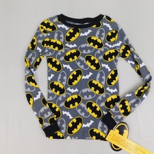 DC Comics Batman Long Sleeve Fitted Knit Pajama Top - 8, Gray 5559