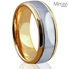 Silver Dome Ring Tungsten Rings for Men 18K Gold Ip Mens Rings Mens Wedding Band
