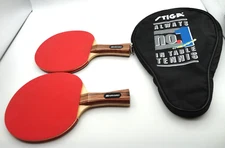 SET OF 2 STIGA Ping Pong Paddles Harvard W Zipper Case Table Tennis