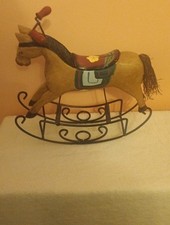 Vintage Wooden Miniature Rocking Horse